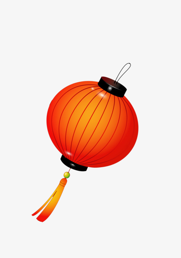 橙色中国风灯笼挂饰免抠