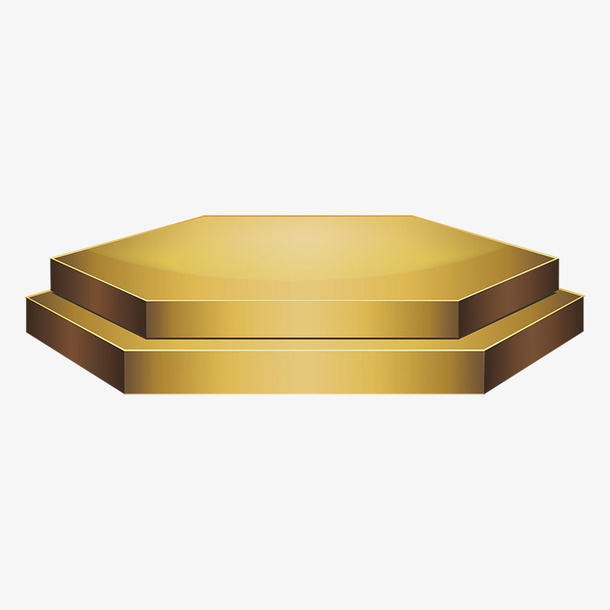 金色层次舞台展示免抠