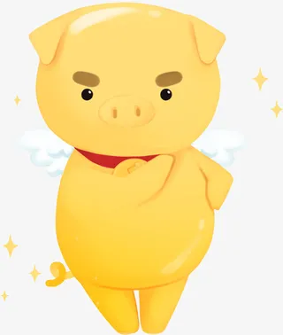 C4D金色帅气新年猪新年装饰免抠