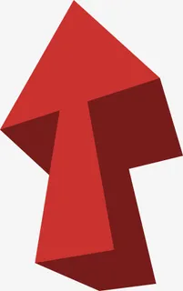 红色立体向上箭头免抠