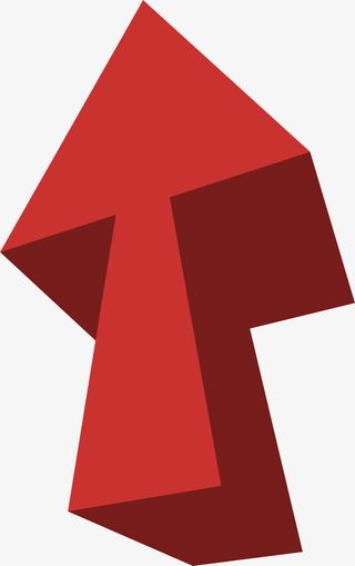 红色立体向上箭头免抠