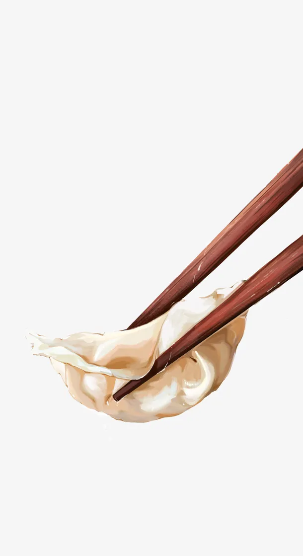 立冬饺子手绘免抠