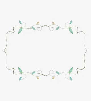 绿色春季花藤框架免抠