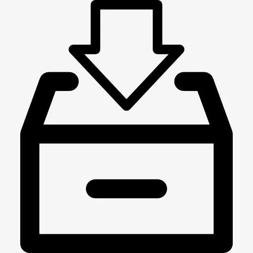 下载符号向下箭头的箱子上图标免抠