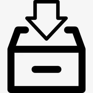 下载符号向下箭头的箱子上图标免抠