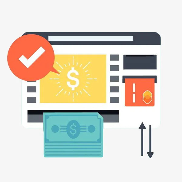 手绘银行扁平取款口免抠