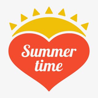 爱心夏日素材标签图免抠