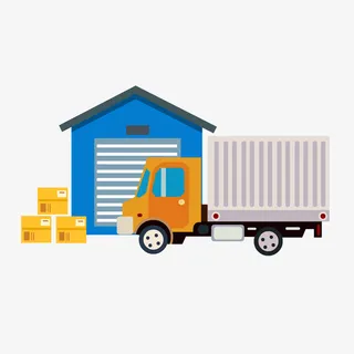 货车矢量物流仓库免抠