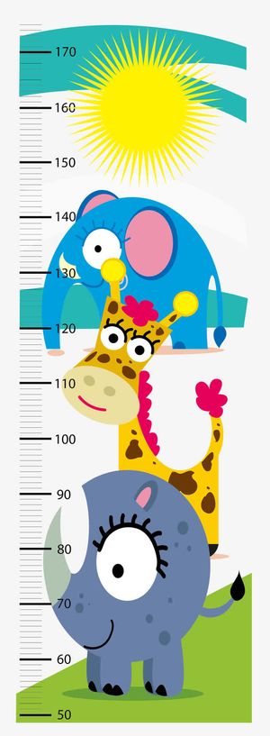 儿童卡通量身高尺免抠