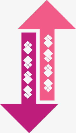 紫红色上下双箭头免抠