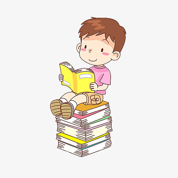 读书的男孩免抠
