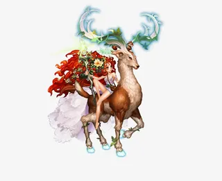 创意高清合成效果梅花鹿免抠