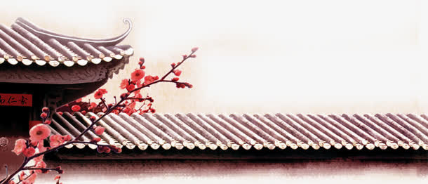 房檐屋檐红梅免抠