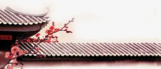 房檐屋檐红梅免抠