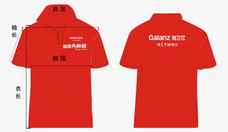 红色T恤测量图免抠