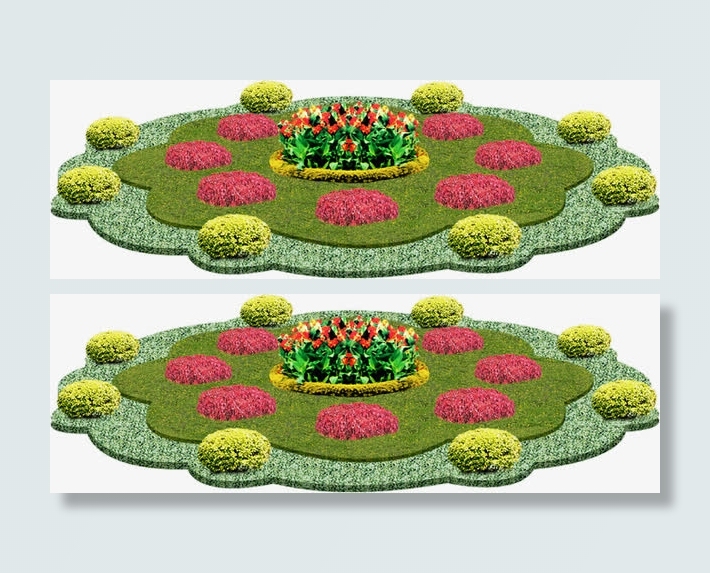 环保绿色创意花坛免抠