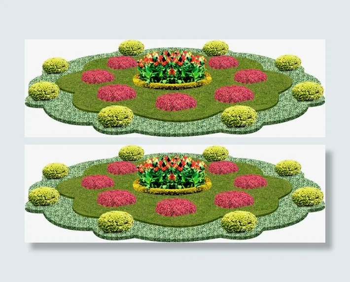 环保绿色创意花坛免抠