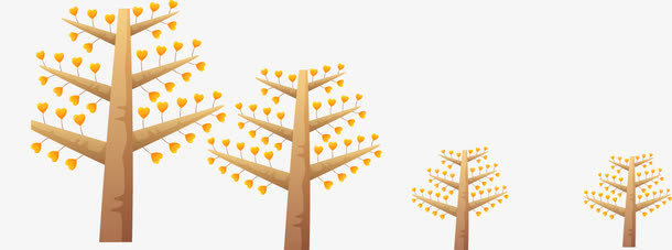 卡通秋天的树枝免抠