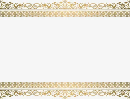 金色花边框架免抠