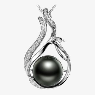 黑珍珠钻石吊坠免抠