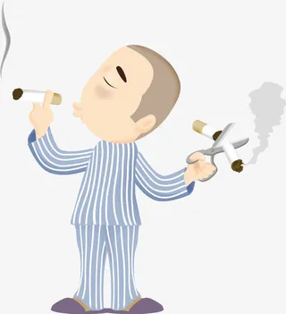 手绘卡通病人免抠