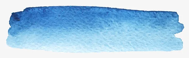 蓝色水彩笔触免抠