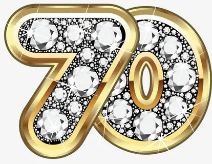 金色大气70周年免抠