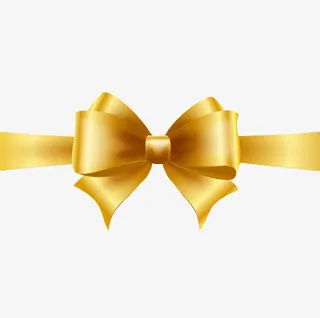 蝴蝶结丝带金色蝴蝶结免抠
