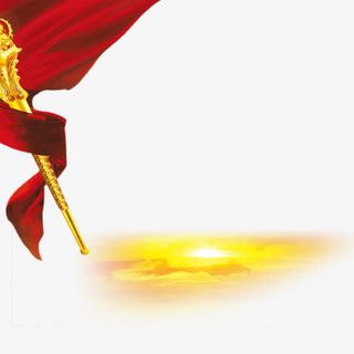 红色飘带缠绕的金簪免抠