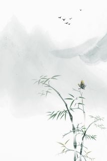 中国风复古水墨晕染山水海报背景高清