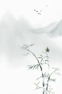 中国风复古水墨晕染山水海报背景高清