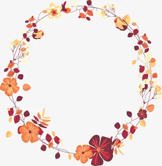 浪漫春天花朵花环免抠