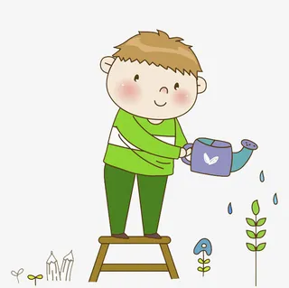 站在板凳上的男孩免抠