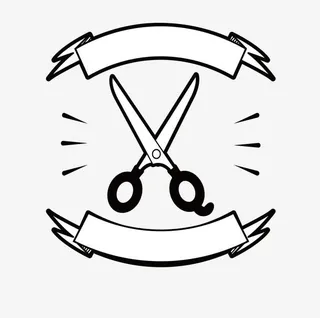 手绘剪刀海报免抠