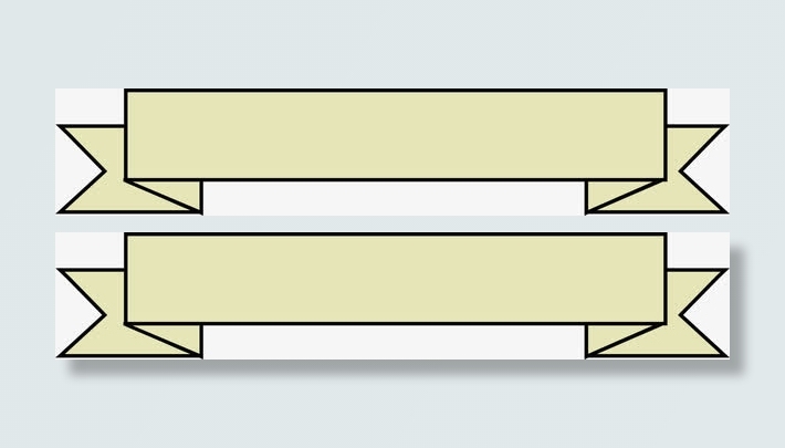 黄色绸带标签免抠