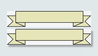 黄色绸带标签免抠