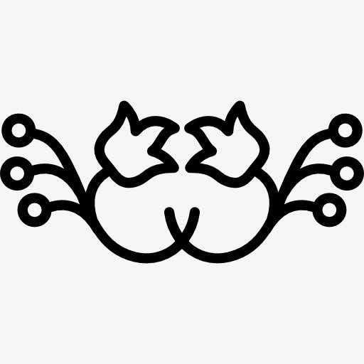 花钟形轮廓与花芽图标免抠
