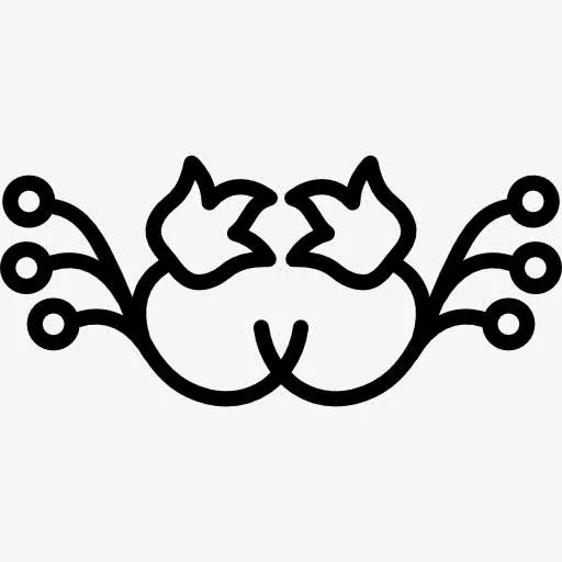 花钟形轮廓与花芽图标免抠