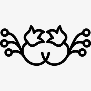 花钟形轮廓与花芽图标免抠