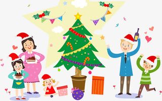 圣诞节家庭布置装饰免抠