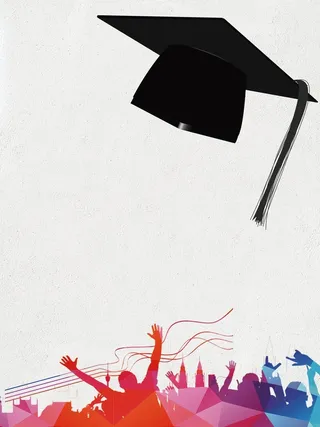 灰色简约质感毕业季海报背景素材高清