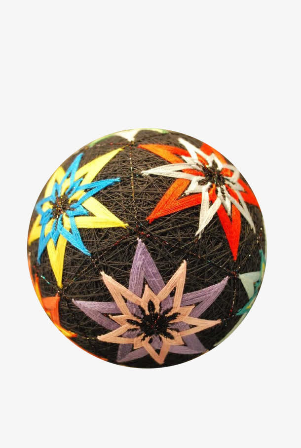 星星花纹手鞠球矢量免抠