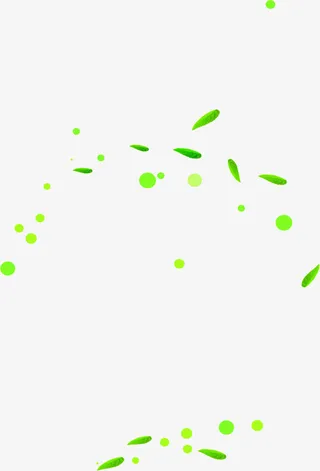 绿色卡通树叶圆形气泡免抠