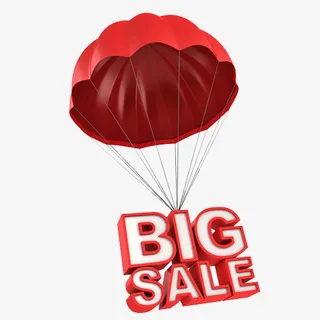 红色热气球优惠文字免抠