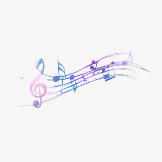 音乐符号  音符 五彩斑斓的音符 标签免抠