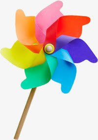 多彩风车大风车六一儿童节61免抠