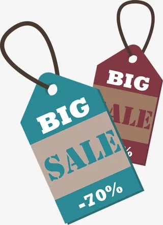 标签 蓝色 价格牌子免抠