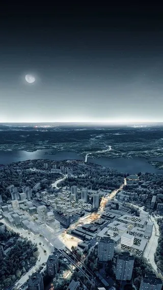 蓝色城市APP手机端H5背景高清