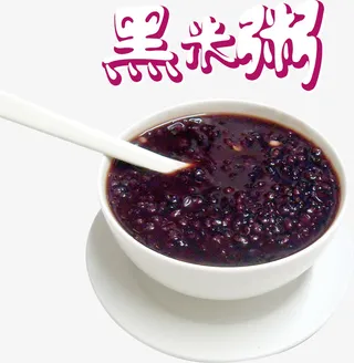 节气更替补气益血熬制黑米粥食谱免抠