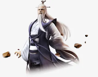 古风武侠仙侠道士袍老者免抠